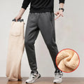 Plus Size Mens Wool Pants Winter Warm Sherpa Lined Thick Sweatpants Zipper Pocket Trousers Waterproof Joggers Fleece Pants