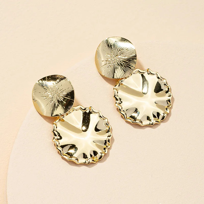 HOVANCI European 5 Minimalist Fashion Jewelry Gold Plated Retro Fashion Exaggeration Summer Drop Earring