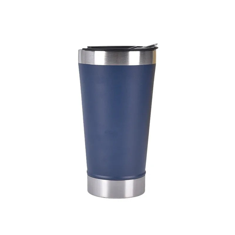 Custom Logo Thermal 473 Ml Double Wall Stainless Steel Classic Insulated Cups Travel Beer Mug Tumbler With Opener