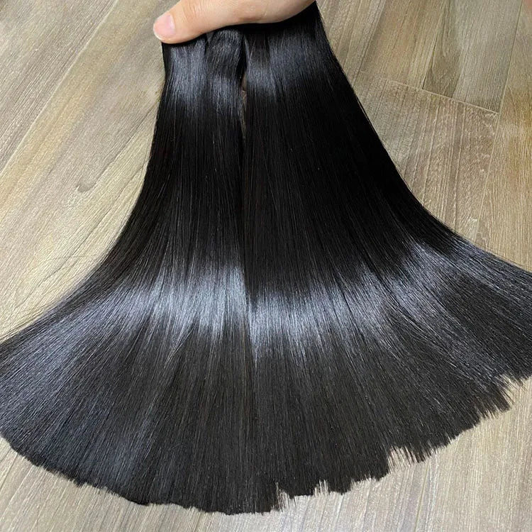 Virgin Human Hair Bundles Straight  Hair Double Drown Bundles Extension 100% Virgin Hair Bundles