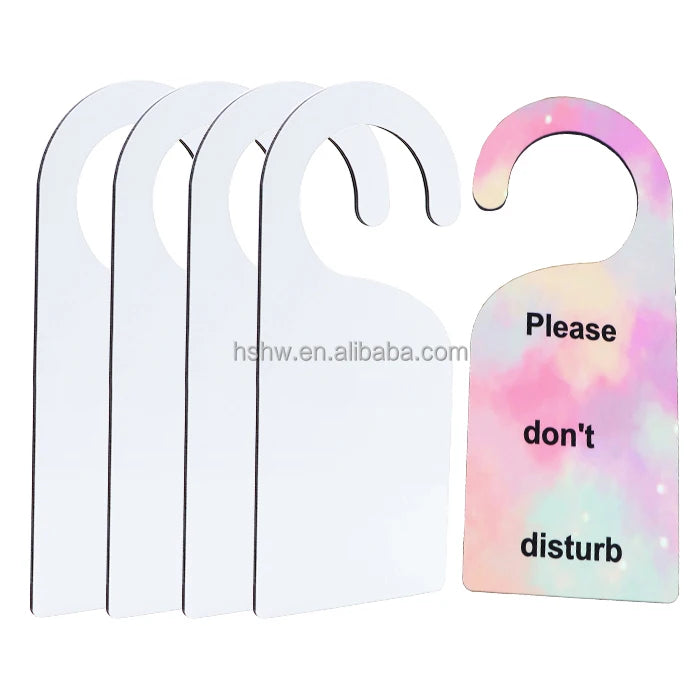 Free Samples Printable Wood Customized Sublimation Double Side Printing MDF Do Not Disturb Door Hanger Signs