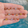 Ins New Marine Series Stud Earrings Seabed Small Animal Jewelry Real Gold-Plated Zircon Cute Earrings for Girl Women
