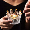 Z23 Crown Tea Light Candlestick Ornament Mini Crown Tealight Candle Holder Jewelry Ring Holder Crown Votive Candle Holder
