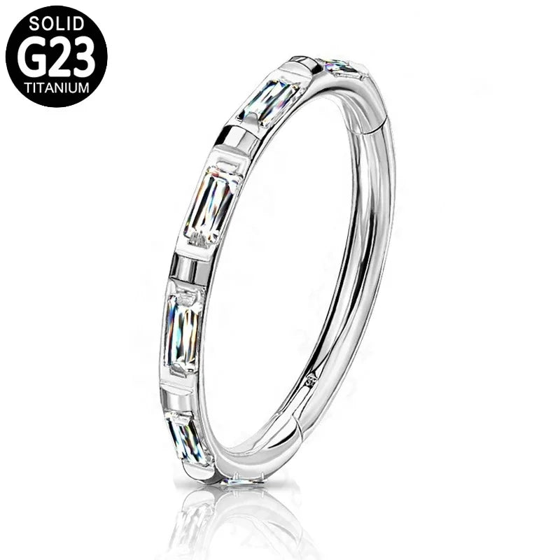 Gaby New Titanium Body Piercing Jewelry Perforated Spacer and Diamond Helix Nose Ring ASTM F136 Zircon Wedding Jewelry