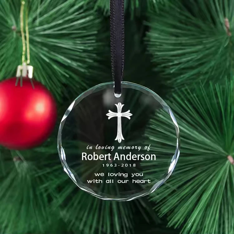 China Wholesale Factory Cheap Crystal Christmas Luxury Ornaments Custom logo Laser Engraving with Christmas Tree for Christmas
