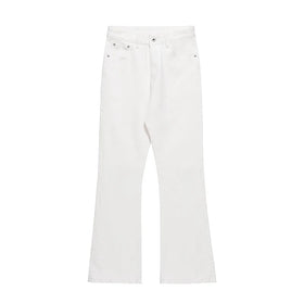 American Solid Color Micro Flared Jeans High-end Men's Trend Hip-hop Casual Pants Niche Trendy Brand Loose Pants