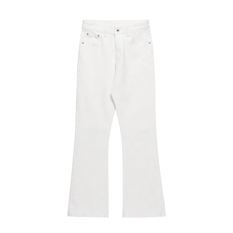 American Solid Color Micro Flared Jeans High-end Men's Trend Hip-hop Casual Pants Niche Trendy Brand Loose Pants