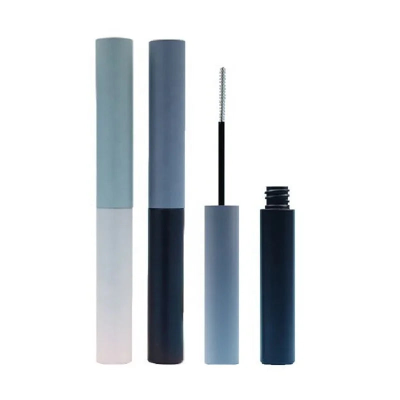 5ML Mascara Wand Tube Round Matte Black Silver Eyelash Growth Liquid Bottle Cosmetic Empty Mascara Tubes with Thin Fine Brush