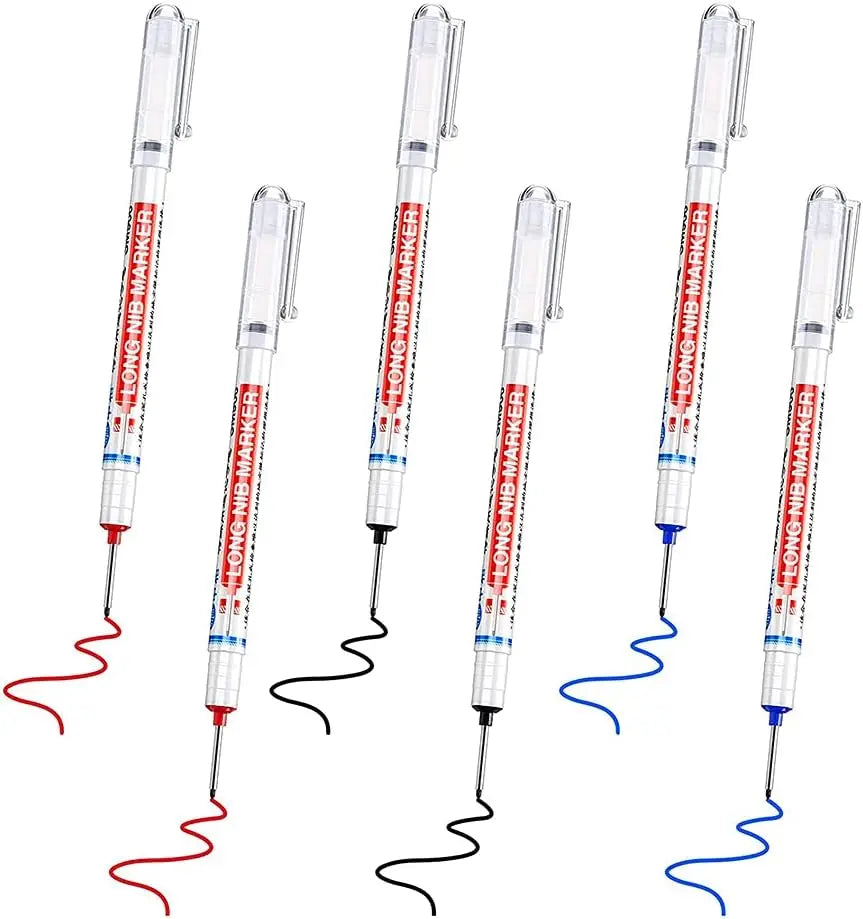 Custom 20 MM Woodworking Long Nib Markers 3 Colors Deep Hole Permanent Marker Pen