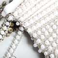 Welded Pearl Decorated Chains with Sew-On Technique Stretch Loose Rhinestones for Wedding Dresses Bags Clothes Shoes Parties