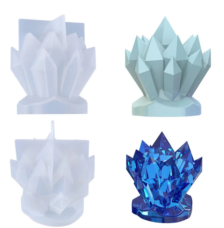 B-3351 Crystal Cluster Ornament Mould Candle Pendulum Ornament Silica Gel Mould DIY Silicone Crystal Mold