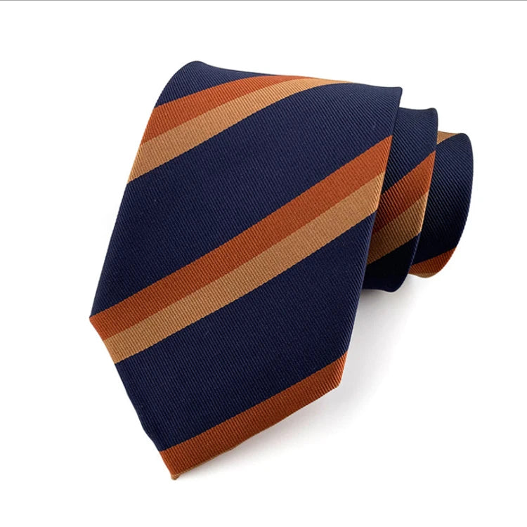Luxury Striped Neck Ties for Men Custom Logo Corbatas Hombres Classic Polyester Necktie Set Gift Box