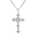 Wholesale Custom Sterling Silver Cubic Zirconia Crystal Cross Pendant Necklace