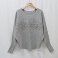 Autumn Breathable Long Sleeves Crew Neck Pullover Custom logo Women's Knitted Decorate Beaded Sweater Manufacturer Factory