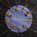 Gold Plated Charm Pendant Titanium Stainless Steel Delicate Diamond Crown Heart Flower Necklace Jewelry for Women