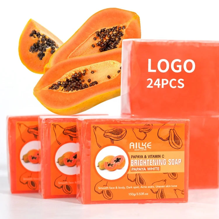 OEM ODM Private Label Natural Kojic Acid Toilet Skin Brightening Soap for Face & Body Whitening Papaya Soap