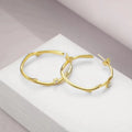 Trendy Jewelry S925 Sterling Silver Gold Plated 3A Zircon Hoop Earrings for Women