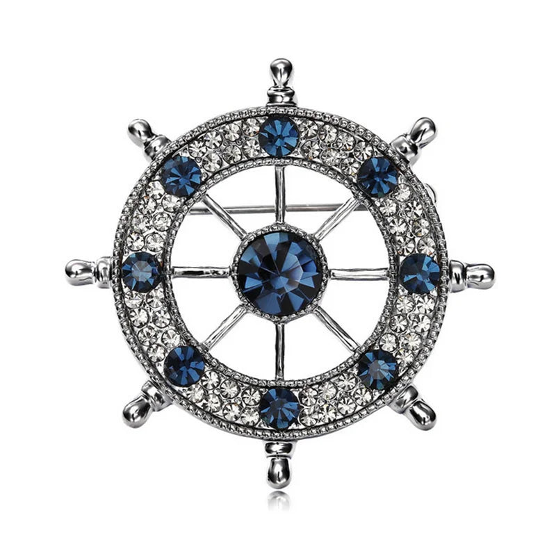 Fashion Jewelry Men's Garment Brooches Crystal Rhinestones Corsage Bridegroom blazer Suit Badge Collar Lapel Pin Anchor Brooches