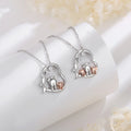 Merryshine S925 Sterling Silver Animal Jewelry Good Luck Double Elephant Pendant Necklace