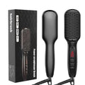 Hot Selling 2-in-1 Electric Ceramic Straightener Brush Portable Rotating Hair Comb with Plastic Handle