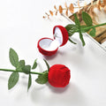 Wedding Couple Gift Simulation Flower Leaves with Branches Rose pink Purple Red Earrings Jewelry Box