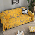 Decoration Black and White Reversible Double Side  Thick Woven Sofa Blanket