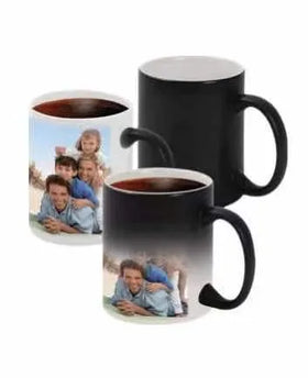 Custom Logo 11Oz Sublimation Stoneware Mug Color Changing Magic Mug Lid C-shaped Handle Microwave Dishwasher Safe Classic Style