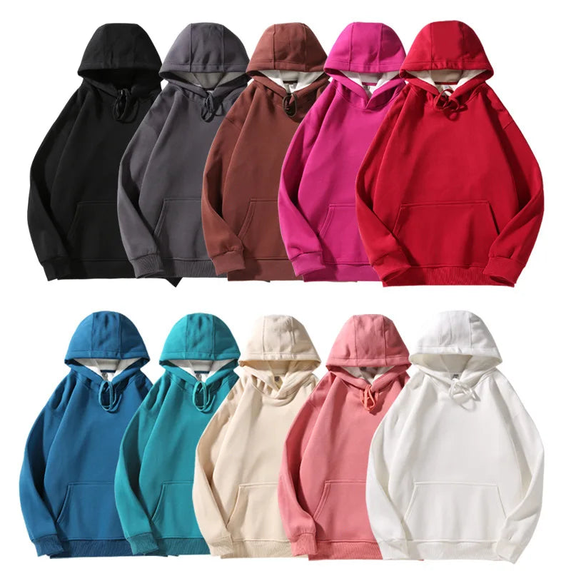 2024 New Design Plain Color Hoodie Winter Warm Mens Sherpa Fleece Hoodies 450 GSM Mens Fleece Hoodie