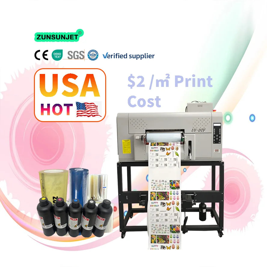 Automatic ZUNSUNJET A3 Uv Printer Uvdtf Dtf Uv Impresora Transfer Sticker Printer