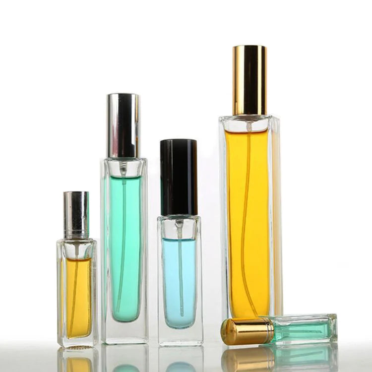 Wholesale Luxury Parfum Atomizer Clear Empty Square 5ml 10ml 20ml 30ml 50ml 100ml Glass Perfume Bottle With Spray Pump MegaBDM