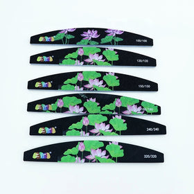 ZIRI High Quality Disposable Half Moon Black Korea Sandpaper Nail File Waterproof Color Printing Double Sided Emery Private LOGO
