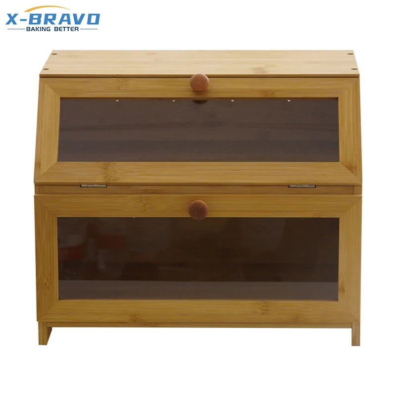 Bamboo Bread Box Multifunctional Large-capacity Snack Storage Box Wooden Large Home Living Room Kitchen Food Storage Box