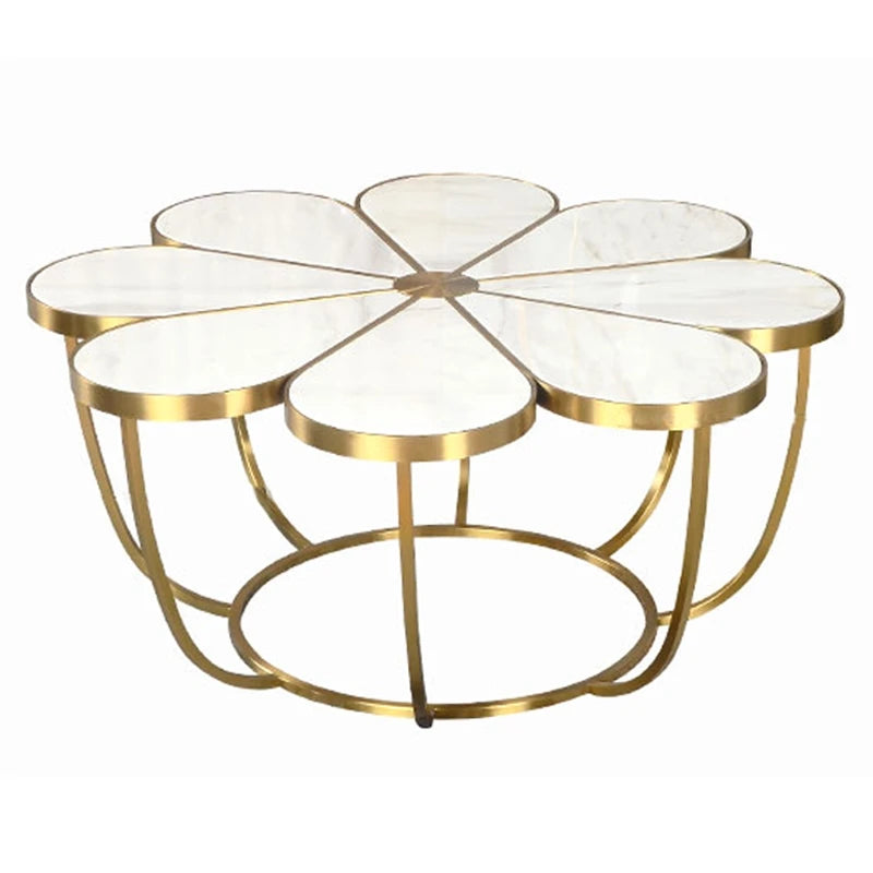 Round Coffee Tables Set Luxury Modern Marble Top Coffee Table for Living Room