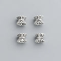 Grace 925 Sterling Silver Double Sided Flower Tray Beads for Bracelet Necklace Making Finding