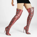 New Trendy Pointed Toe High Heel Women's Over the Knee Boots Fashionable Back Zipper Plus Size Ladies Boots