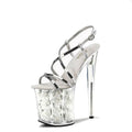 Fashion silver 8-inch new pole dance thin heel 20 cm platform Club strip dance banquet shoes high-heeled women's sandals