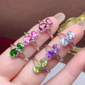 Hot Popular Light 925 Sterling Silver Diopside Gemstone Classic Jolly Prong Set CMA Certified Women Engagement Rings Wholesale