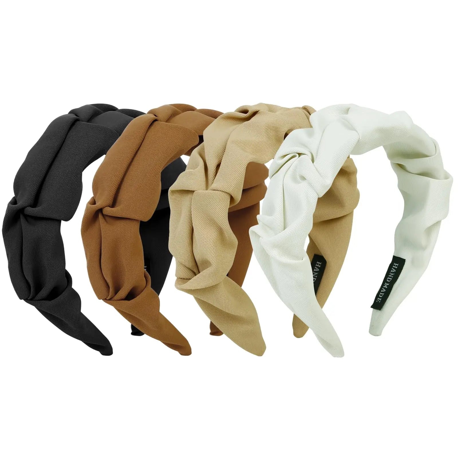Knotted Headbands for Women Girls Ruched Wide Hairbands Fashion Non Slip Head Bands for Women's Hair Ruffled Fabric Hair Hoop