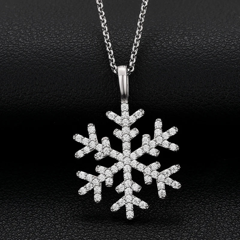 Hip Hop Jewelry Iced Out Snowflake Pendant 18K Gold Plated 925 Sterling Silver VVS D Color Moissanite Pendant Necklace