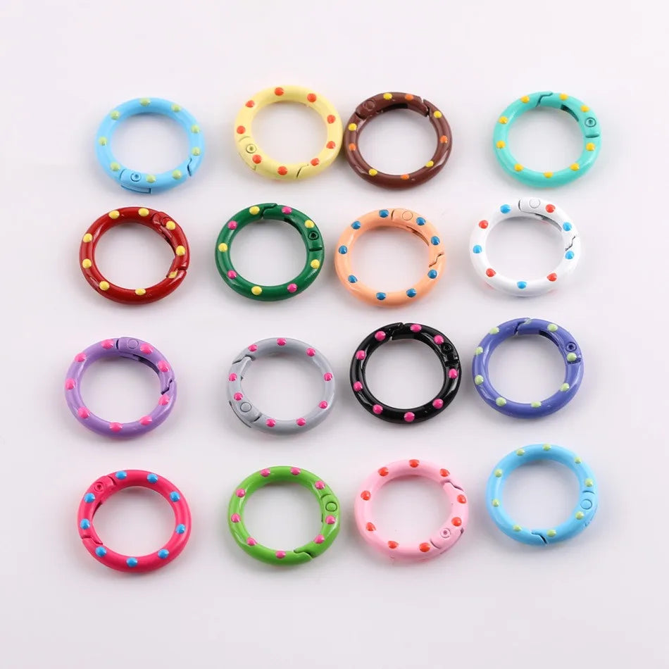 O-Ring Spring Opening Keychain 25 mm Spring Rings Key Chains Metal Keyring for Toys Purse Strap Bags Accessories Metal O Ring