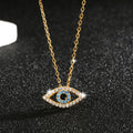 Fashion Lucky Luxury S925 Sterling Silver White Blue Zircon Devil Eyes Pendant Necklace Gifts for Women