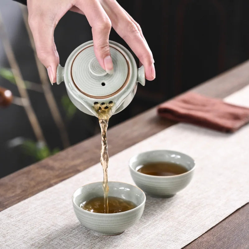 Creative Kung Fu Travel Tea Set Includes 1 Pot and 2 Cups  Teaware