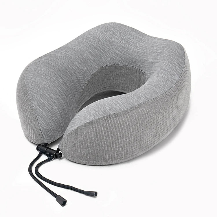 WJ-172 Custom Logo Portable Car Use Travel Pillow U-Shape Memory Foam Neck Pillow Massage Wearable Headrest Pressure Relief