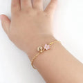 Personalized 18k Gold Stainless Steel Bracelet Flower Girl Bracelet Handmade Jewelry for Girl Gift