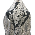 Factory Price Wholesale Ivory Embroidered 3D Fabric Lace Beaded Bridal Net Lace Fabric for Wedding Gowns Dress