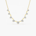 LOZRUNVE 925 Sterling Silver Diamond CZ Graduating Charm Necklace Choker for Women