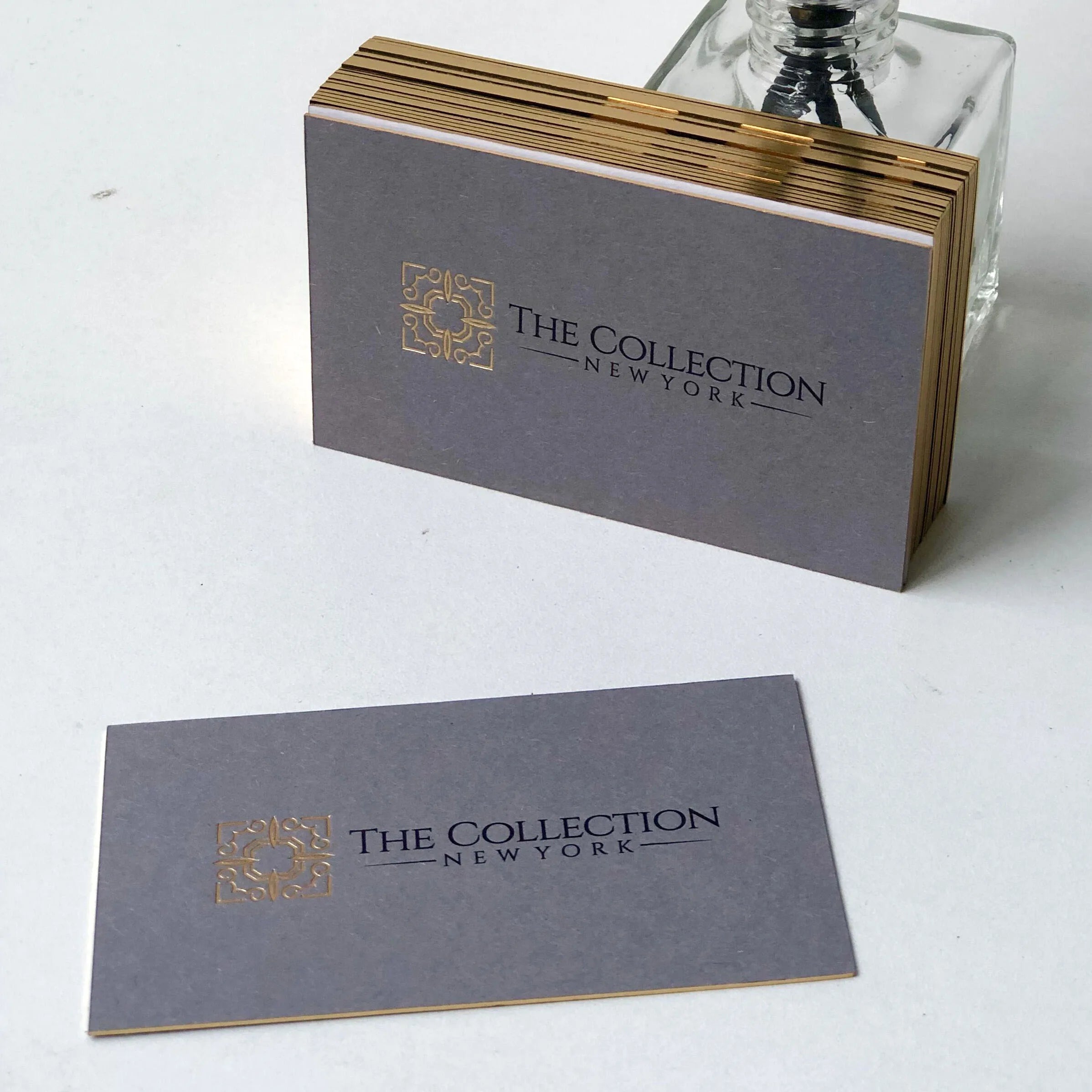 Texture Cardboard Business Cards with Printing logo Custom Luxury Paper Name Card Gold Foil logo Gold Edge Thank You Card
