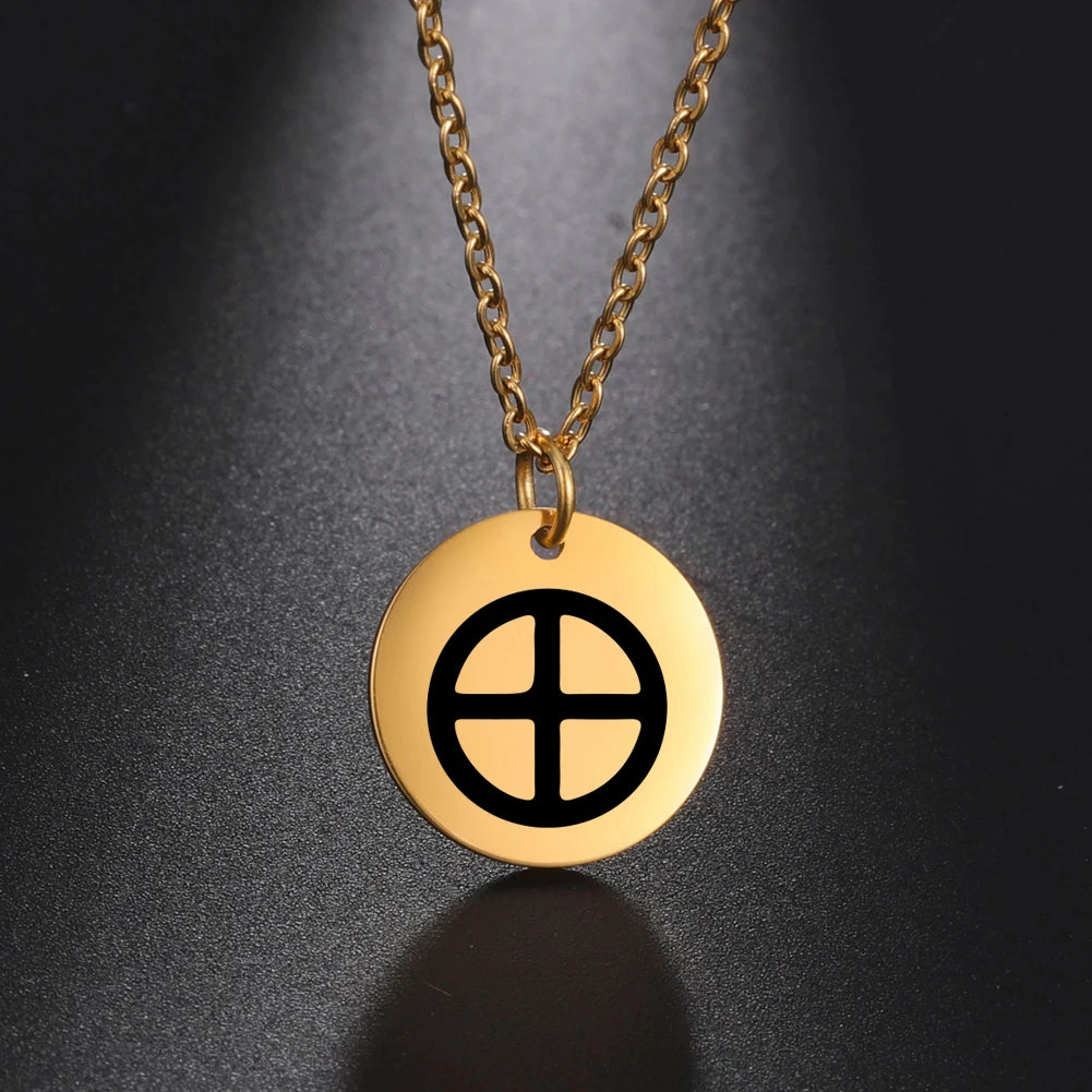 Stainless Steel Planet Symbol Amulet Small Charm Necklace Jupiter Saturn Pluto Neptune Planetary Alchemical Symbols  Necklace