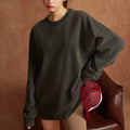 High Quality 285gsm 100%cotton Wash Vintage Round Neck Print Tees Raglan Long Sleeve Women T-shirt Unisex T-shirt