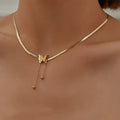 New Arrival Elegant Frosted Texture Butterfly Charm Necklaces in Stainless Steel Flat Snake Chain Necklace